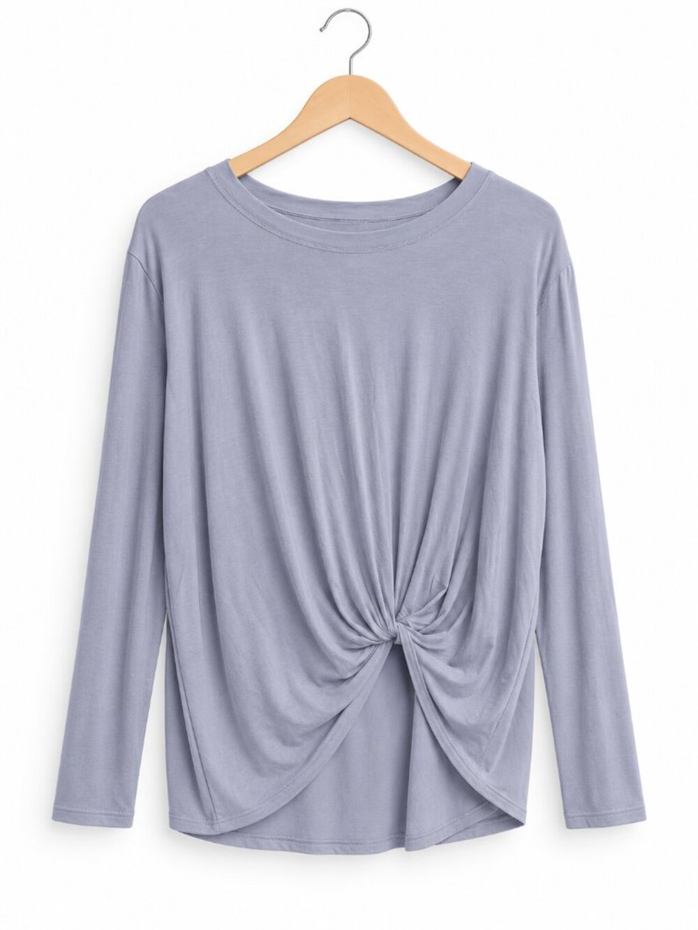 JACKSON ROWE | Light Grey Knotty Crossover Shirt – Women’s Large